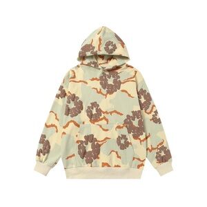 Genetic Denim Camouflage Hoodie in Cream and Brown